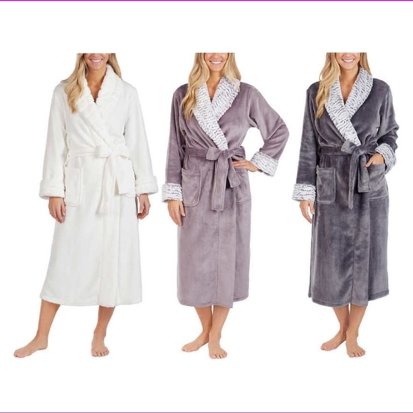 Carole Hochman Plush Wrap Robe Ivory Luxury Soft S - Picture 4 of 8